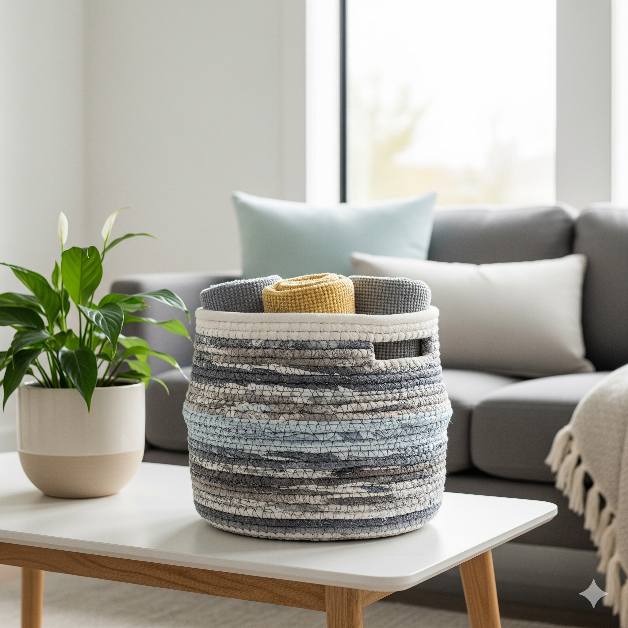 Organización con estilo: aprende hacer cestas de almacenamiento de cuerda y tela reciclada