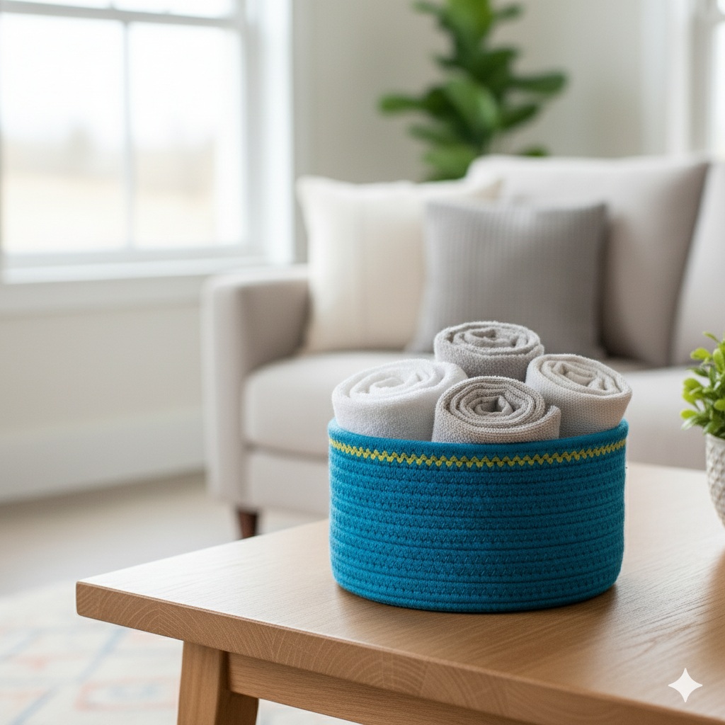 Organización con estilo: aprende hacer cestas de almacenamiento de cuerda y tela reciclada