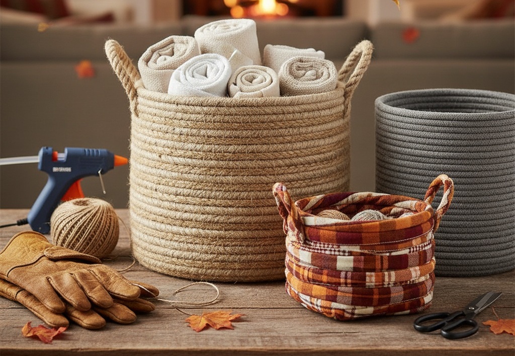 Organización con estilo: aprende hacer cestas de almacenamiento de cuerda y tela&nbsp;reciclada