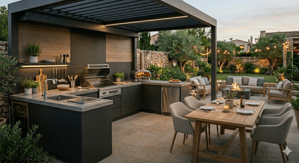 Soluciones para diseñar una cocina de exterior funcional, moderna e&nbsp;irresistible